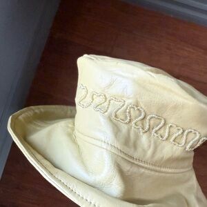 Vintage Y2K Leather Beaded Bucket Hat